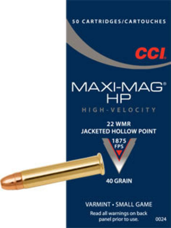 CCI Maxi Mag 22WMR Hollow Point 40gr 50 Rounds