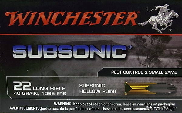 Winchester Subsonic 22LR 500 Rounds