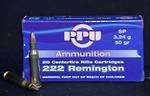 PPU 222 Remington Ammo 50gr SP 20 Rounds