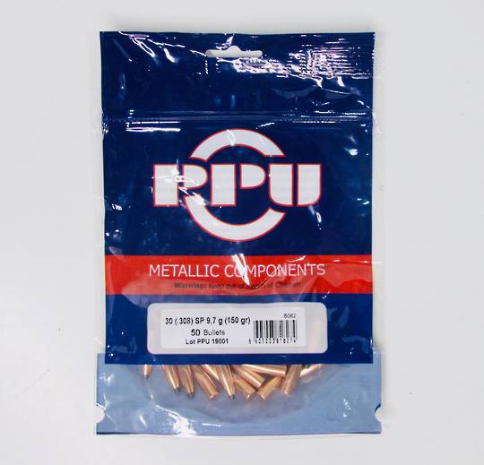 PPU 30cal (.308) SP 150gr Projectiles x50