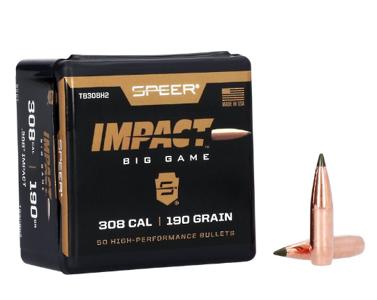 Speer Impact Bullet 30cal 190gr Polymer Tip (x50) #TB308H2
